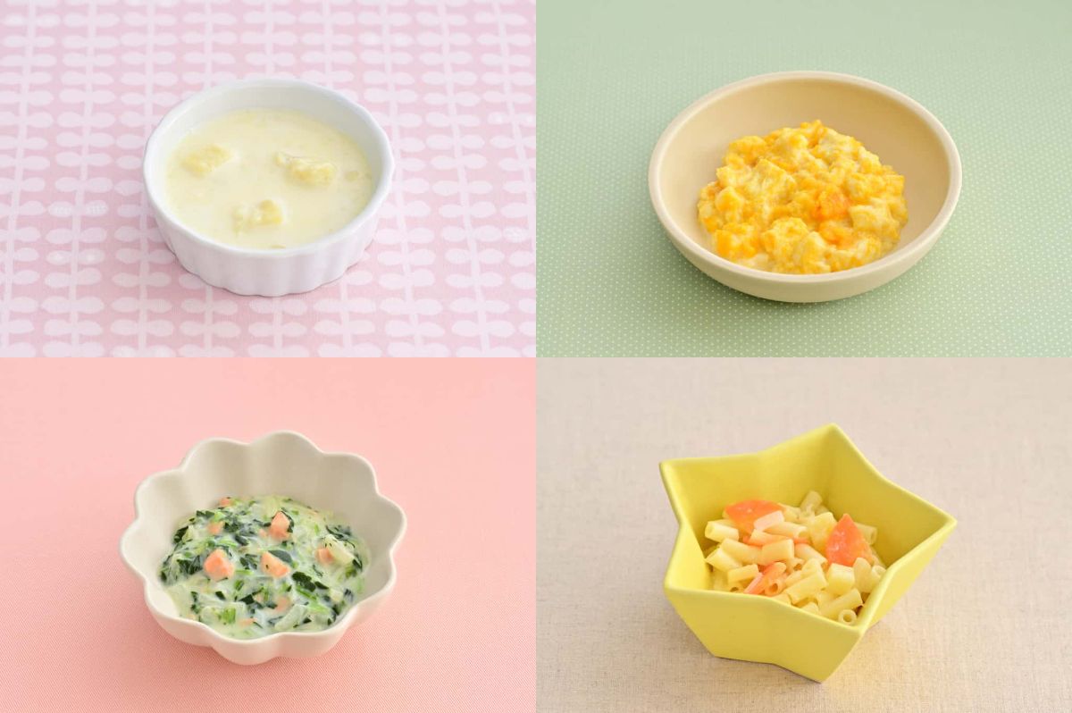 離乳食と牛乳のイメージ