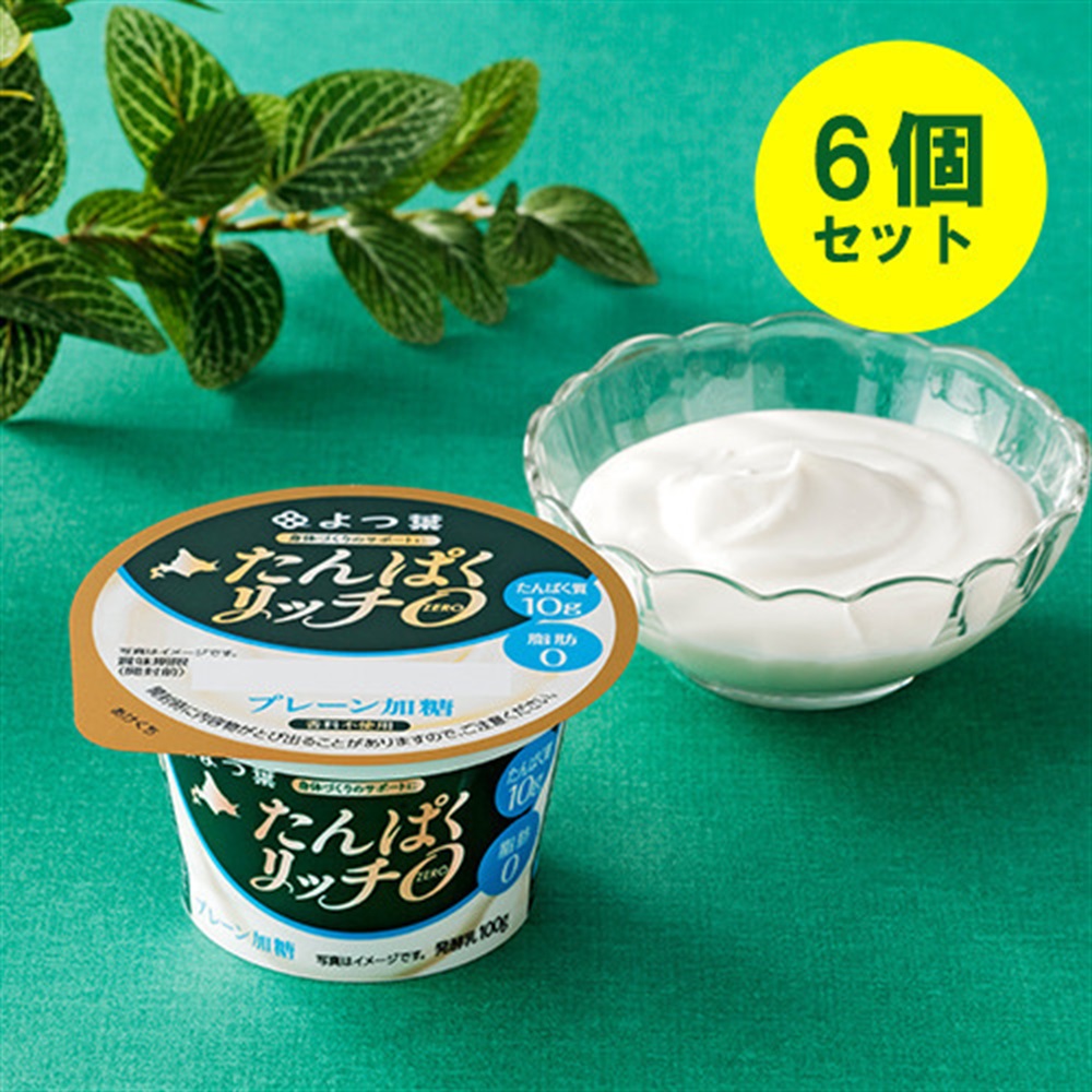 よつ葉 たんぱくリッチ０（ゼロ）プレーン加糖 １００g×6個（1ケース）
