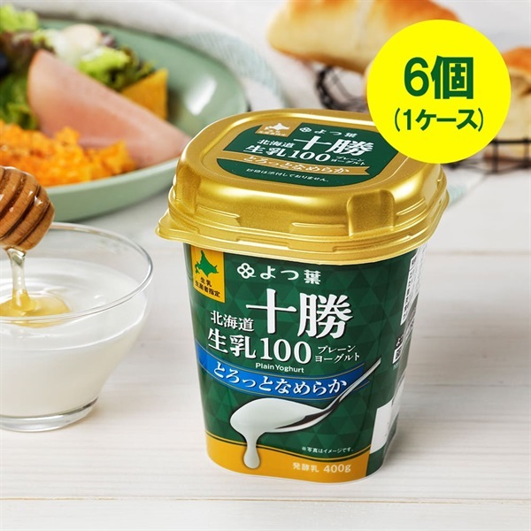 よつ葉北海道十勝生乳１００ プレーンヨーグルト とろっとなめらか （400ｇ）×6個（1ケース）