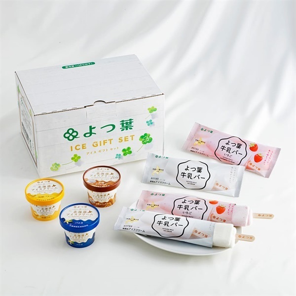 よつ葉牛乳バー2種4本とカップアイス3種3個セット CB-A【冷凍便】