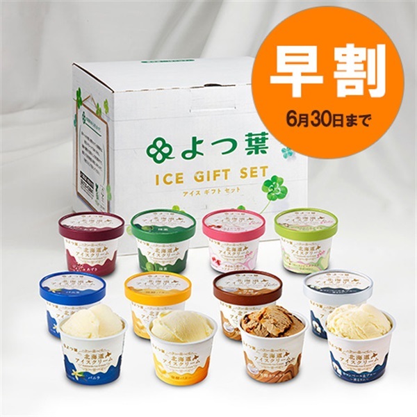 【お中元早割】よつ葉　北海道アイスクリーム　カップ8種12個 CB-D【送料負担ナシ】【冷凍便】